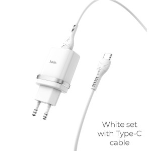 hoco-c12q-smart-qc30-wall-charger-eu-sku-set-with-type-c-cable-white
