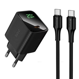 ЗУ Сетевое HOCO CS82A 1TypeC 20W PD дисплей + кабель