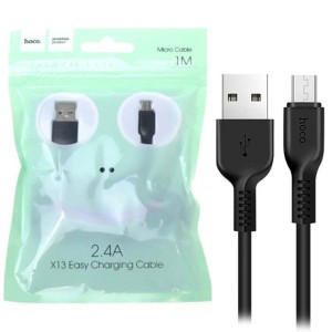 Кабель-microUSB-Hoco-X13-Easy-2A-1m-black
