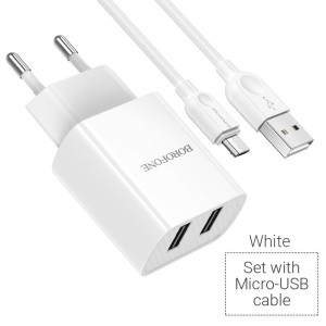 borofone-ba53a-powerway-dual-port-wall-charger-eu-micro-usb-set-white